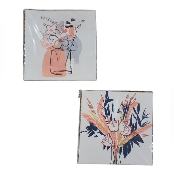 Canvas hanging wall decor 9" X 9"  flowers, colorful, perfect for any room - Picture 1 of 5